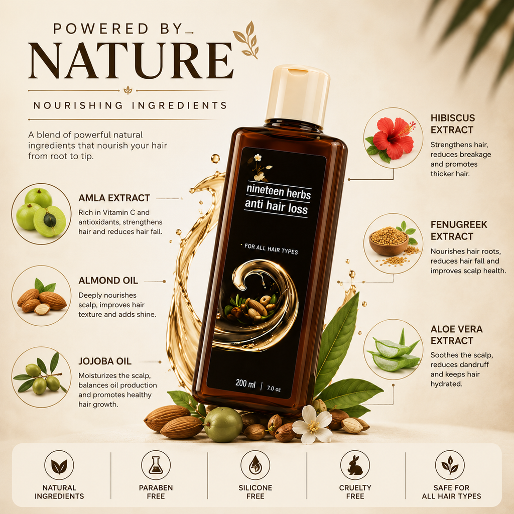 Nineteen Herbs Anti Hair Loss Hair Oil – 200ml